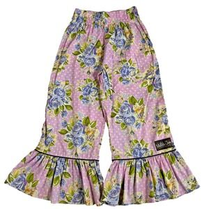 Matilda Jane Ruffle Pants Good Hart Pink Polka Dot Maple Sugar Roses Girls 8
